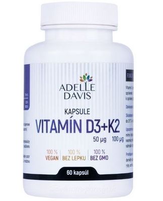 Vitamín D3 a K2 Adelle Davis - 60cps