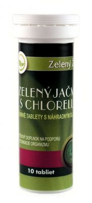 Zelený jačmeň s chlorellou - šumivé tablety, 10 tabliet